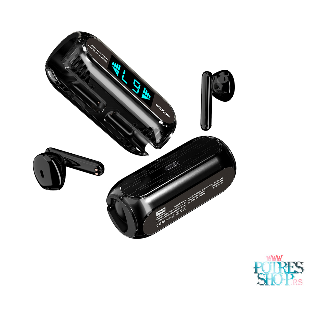 sl1436.png SLUSALICE BLUETOOTH AIRPODS MOXOM MX-TW24 BLACK - Slika 1